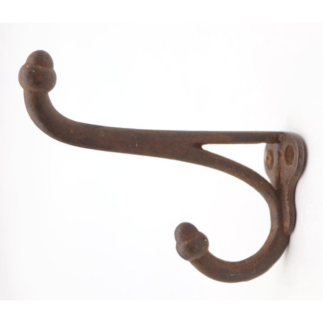 Traditional Vintage Cast Iron Double Arm Acorn Wall Hook For Sale - Image 3 of 5