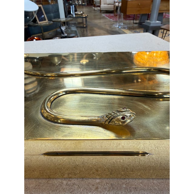 Italian Italian Brass Box With Sculptural Snake Motif, Mid-Century For Sale - Image 3 of 8