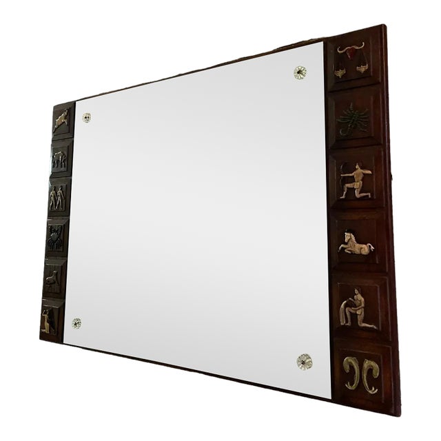 Vintage Mid Century Zodiac Mirror For Sale