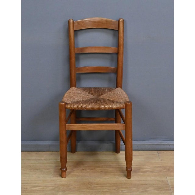 Cherrywood Straw-Seated Chairs Late 19th Century, 1890s, Set of 2 For Sale - Image 10 of 15