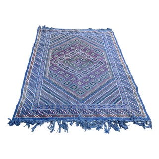 Vintage Blue Rug, 1984 For Sale