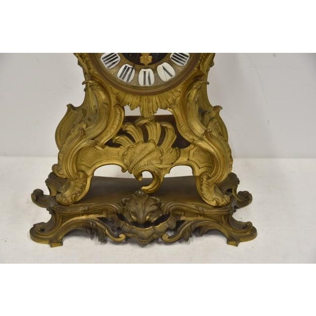 Bronze Very Large French Bronze Mantel Clock For Sale - Image 8 of 15
