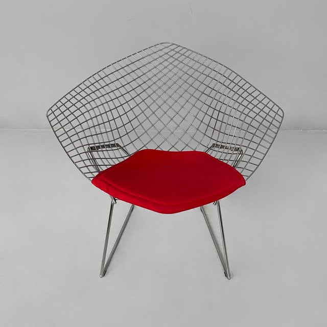 Red Italian Postmodern Diamond Armchair by Harry Bertoia for Knoll, 2004 For Sale - Image 8 of 18