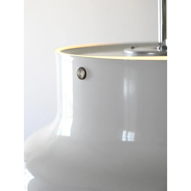 Iconic Bumling ceiling lamp, designed by Anders Pehrson for Ateljé Lyktan in the 1960s. 40 cm diameter version in white...
