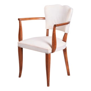 Art Deco Beech Armchair from Jules Leleu, France, 1930s For Sale
