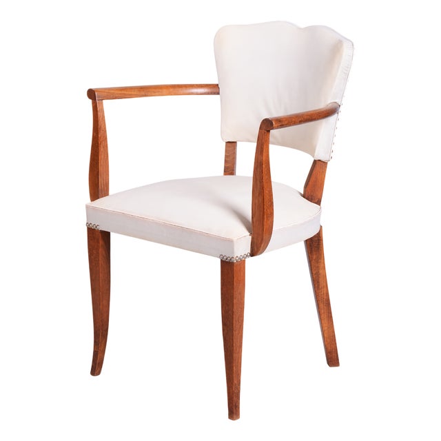 Art Deco Beech Armchair from Jules Leleu, France, 1930s For Sale