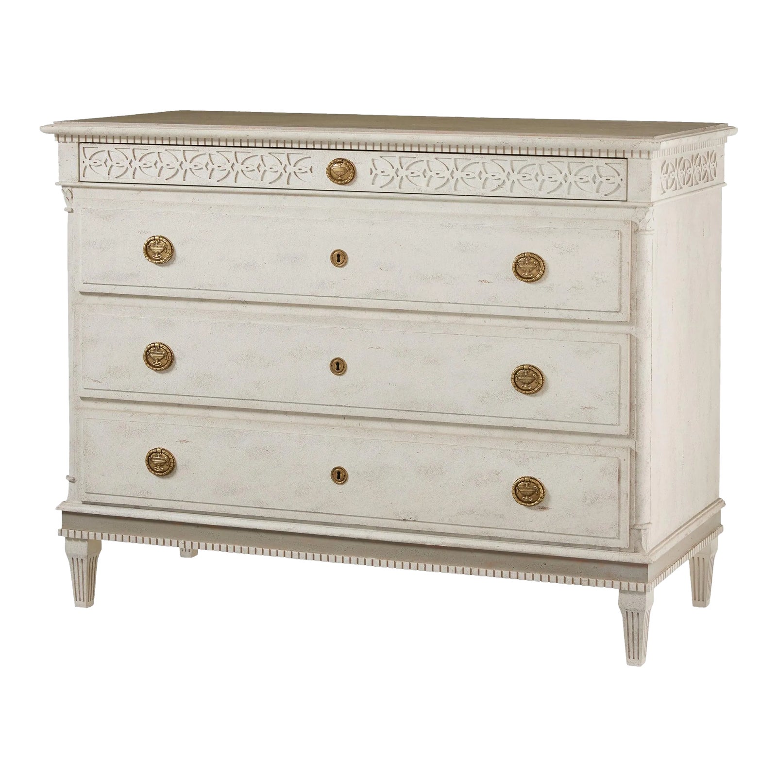 Modern History Large Gustavian 4-Drawer Commode | Chairish