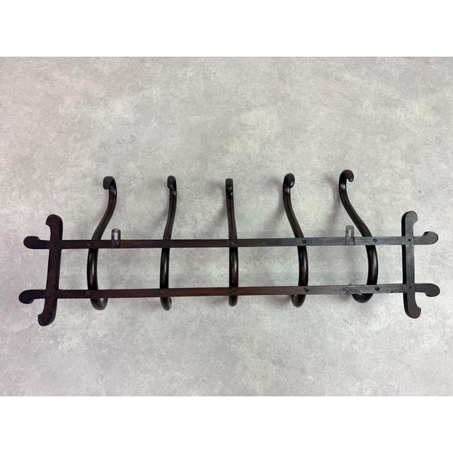 Antique Bentwood No. 1 Wall-Mounted Coat Rack from Gebrüder Thonet, 1890s For Sale - Image 6 of 8