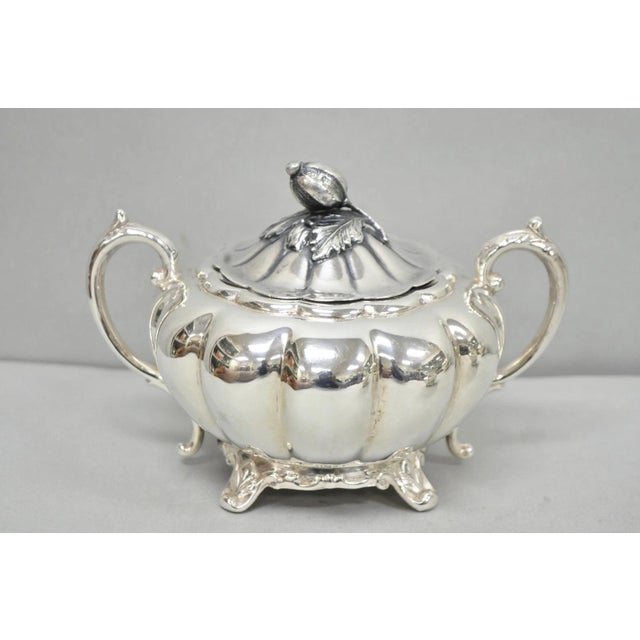 Antique 1881 Rogers 7377 Art Nouveau Silver Plated Tea Service Set - 3 PCS For Sale - Image 4 of 13