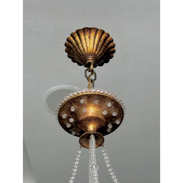 Sherle Wagner Crystal Beaded Basket Pendant Chandelier With Beaded Canopy For Sale - Image 14 of 18