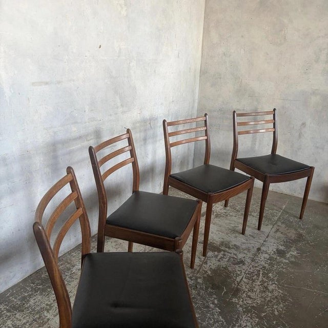 Teak Ladder-Back Dining Chairs, 1960s, Set of 4 For Sale - Image 6 of 7