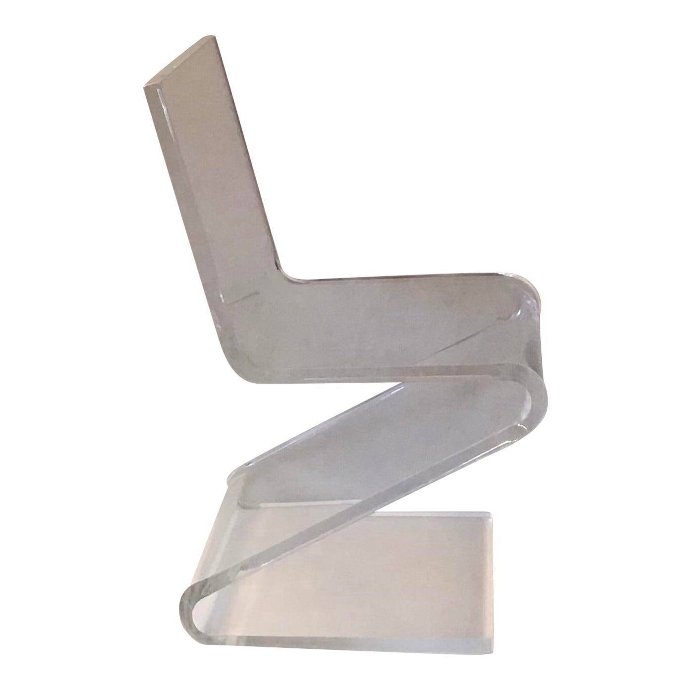 MidCentury Modern "Z" Chair Design Plexiglass Lucite Design Form