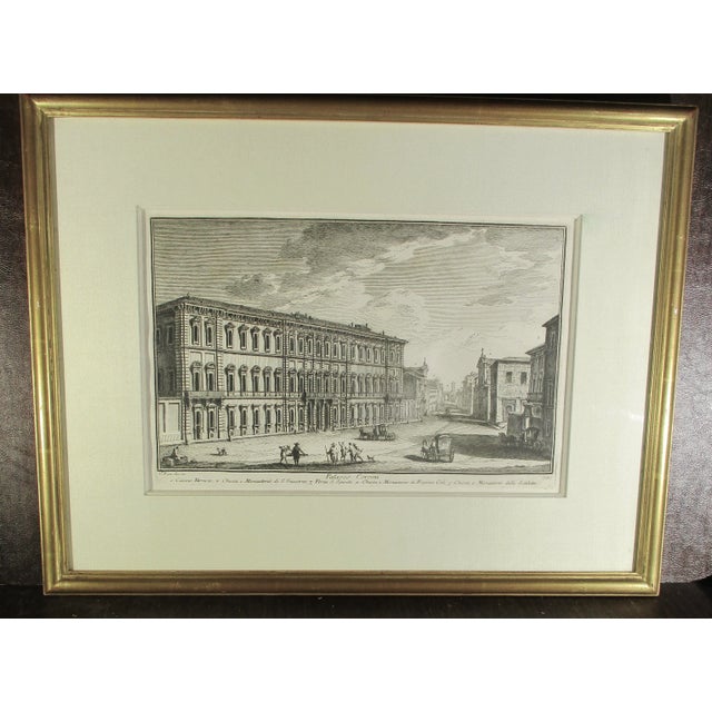 "Palazzo Corsini" Vasi, Giuseppe (1710-1782): Published by Roma c.1785. Noble etching of a view of the Plaza Rome and the...