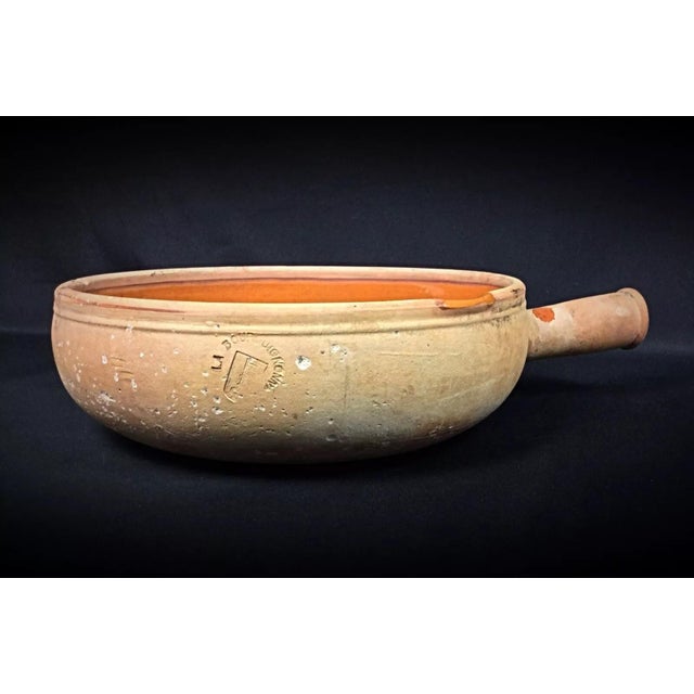 Large Antique Terracotta Pan by La Bourguignonne – Vintage Kitchenware For Sale - Image 4 of 9