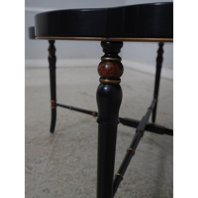 Wood Maitland Smith Paint Decorated Carved & Gilt Tray Top Cocktail Coffee Table For Sale - Image 7 of 14