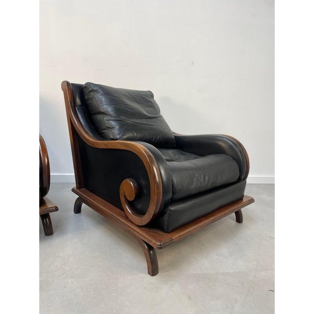 Leather Curly Relax Chair For Sale - Image 4 of 6
