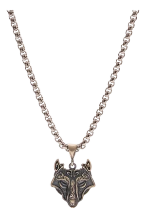 Silver Wolf Guardian Men’s Necklace