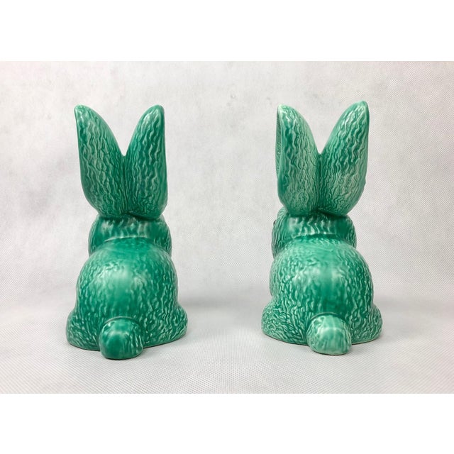 Ceramic No. 1028 Green Glazed Rabbit from Sylvac, 1950s, Set of 2 For Sale - Image 7 of 14