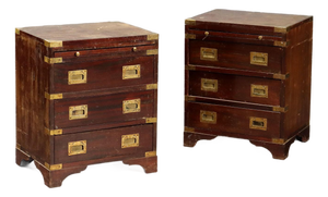 Navy Style Mahogany Nightstands, Set of 2