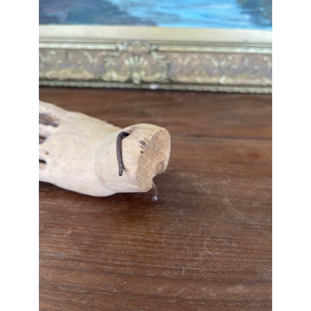 Wood Antique Carved Wooden Articulated Hand Fragment With Original Hook, Likely Religious or Folk Art, 19th Century. For Sale - Image 7 of 10