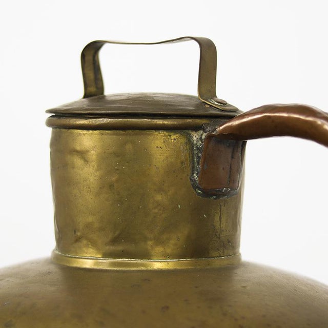 Large Rustic Farmhouse French Brass Canne à Lait or Milk Jug For Sale - Image 10 of 12