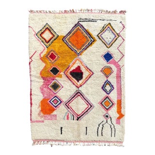 Moroccan Modern Colorful Rug 200x300 Cm, Authentic Moroccan Rug, Berber Carpet, Genuine Wool Rug, Handmade Rug, Beni Ourain Style, Area Rug, For Sale