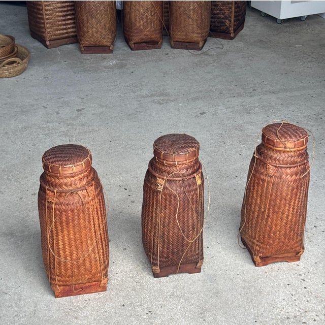 Large Balinese Basket with Drawstrings For Sale - Image 16 of 18