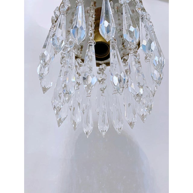 Metal 1950s Italian Brass Upside Down Layered Cake Chandelier For Sale - Image 7 of 10