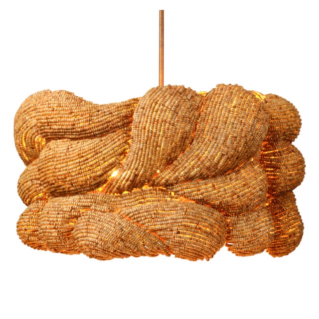 2020s Jamie Young Large Anguilla Chandelier in Cream Wood Beads For Sale - Image 5 of 10