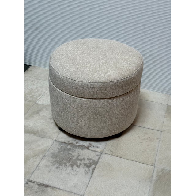 Textile Crate & Barrel Infiniti Storage Ottoman, Oatmeal For Sale - Image 7 of 12