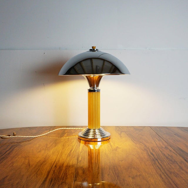 1940s Art Deco Dome Lamps, 1940s, Set of 2 For Sale - Image 5 of 6