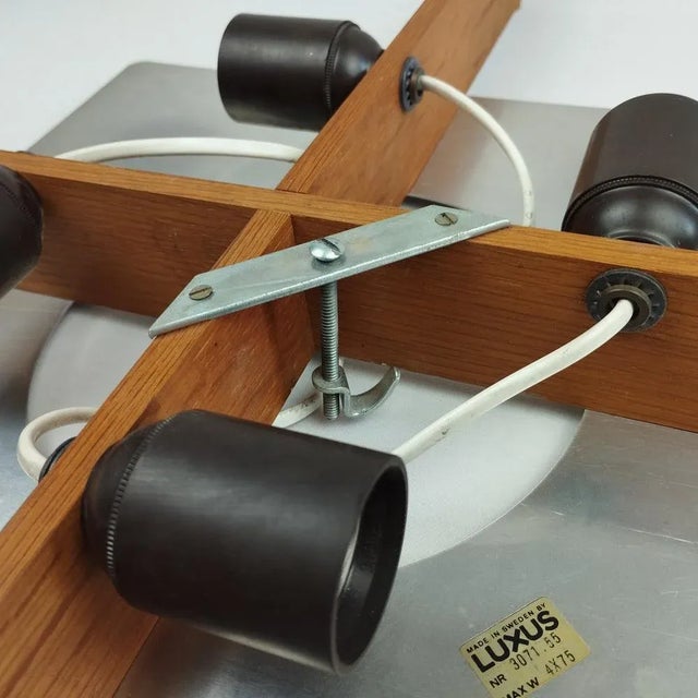 Large Mid-Century Ceiling Lamp by Uno & Östen Kristiansson for Luxus, Sweden, 1960s For Sale - Image 9 of 13