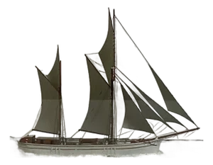 Miniature Ship Model of the Sailing Ketch Irene