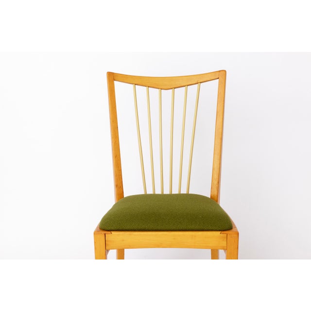 Wood Set of Mid-Century Modern German Chairs in Beech Wood & Fresh Green Upholstery, German, 1950s, Set of 2 For Sale - Image 7 of 11