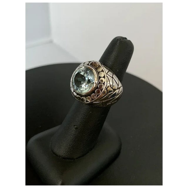 Metal Sterling Blue Topaz Ring, Size 6.5 For Sale - Image 7 of 11
