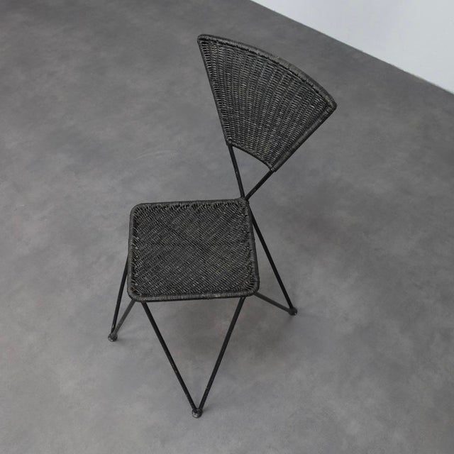 Wood Sonett Chairs in Metal and Wicker by Karl Fostel Seniors Erben, Austria, 1950s, Set of 2 For Sale - Image 7 of 10