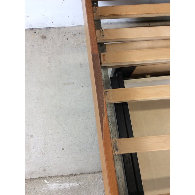 Danish Modern Teak Queen Bed With Two Storage Drawers For Sale - Image 9 of 18