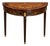 French-Style Demi-Lune Console Table – Dark Wood, Floral Inlay & Ornate Gold Leaf Details For Sale