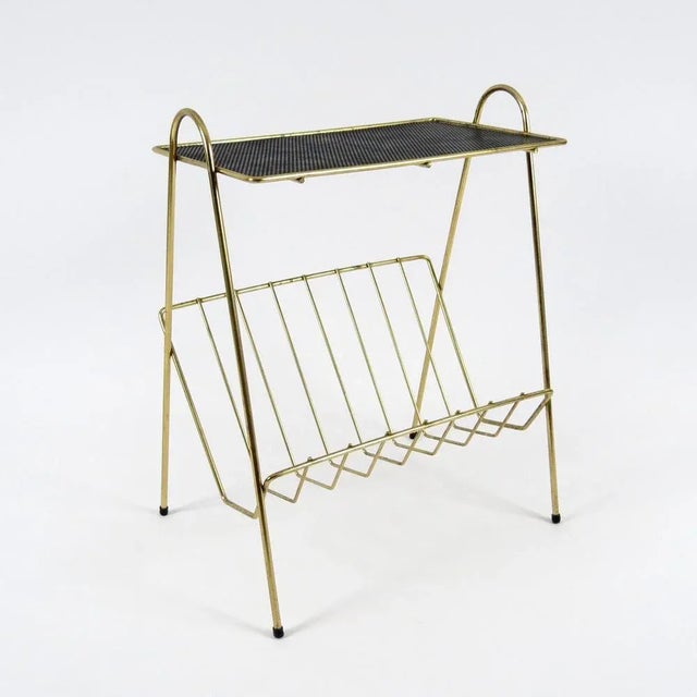 Metal Brass Magazine Rack, 1950s For Sale - Image 7 of 7