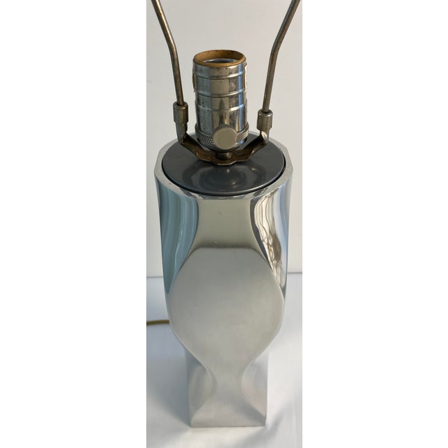 Vintage Mid-Century Modern Sculptural Chrome Table Lamp Space Age Design For Sale - Image 4 of 8