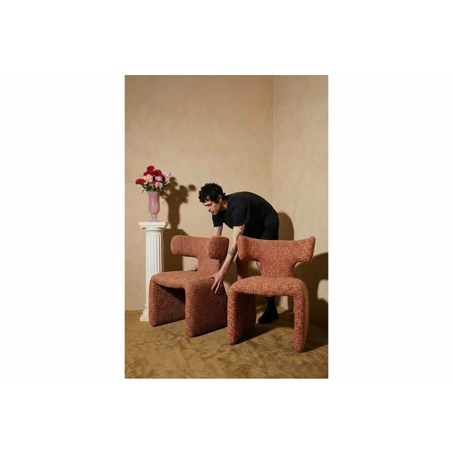 Textile Euforia Dining Chair in Orange by Moanne For Sale - Image 7 of 8