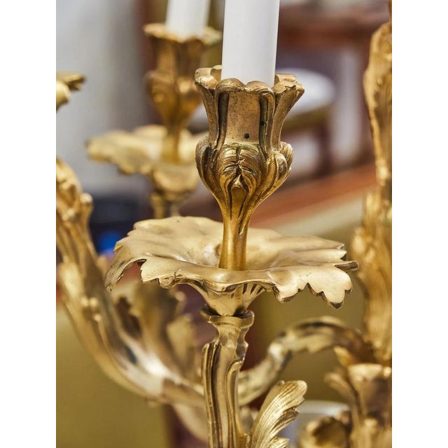 Rococo Brass Candlestick For Sale - Image 6 of 9
