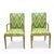 1970s Regency Style Cerused Pine Faux Bamboo Bergere Chairs in Chevron - Pair For Sale - Image 5 of 8