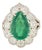 Chic 5.03ct Emerald and 1.99ct Diamond Pear Cocktail Ring in 18k White Gold Size 5.5 For Sale