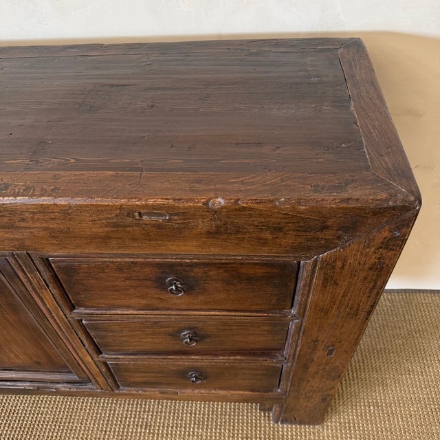 Vintage Fir 6 Drawer Double Door Cabinet c.1920 For Sale - Image 12 of 14