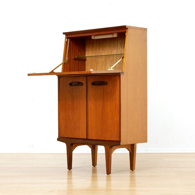 1960s Small Mid Century Danish Drinks Cabinet Secretary Desk For Sale In Los Angeles - Image 6 of 9