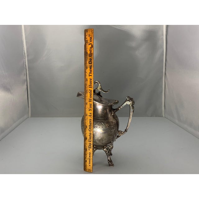 19th Century Victorian Silver Plate Creamer: Simpson Hall Miller Floral Design For Sale - Image 9 of 10