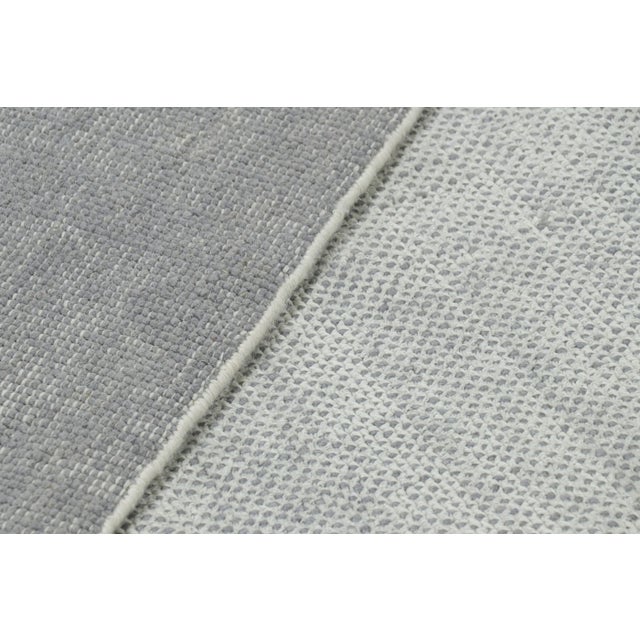 Rug & Kilim’s Oversized Textural Rug in Light Gray and Blue Tones & Striae -11'x18' For Sale In New York - Image 6 of 6