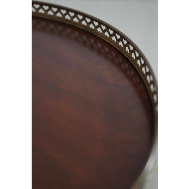 Brown Kindel Mahogany Brass Gallery Pedestal Stand or Table For Sale - Image 8 of 10