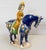Impressive large-scale Chinese sancai ("three-color") glazed pottery sculpture depicting a caparisoned horse with a seated...